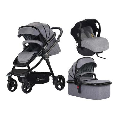 China 3 in 1 Travel Multifunctional Foldable Pram Purpose Installation Car Seat Bassinet Easy Baby Stroller for sale