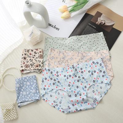 China Breathable Women's Sexy High Waist Panties OEM Sexy Girl Briefs Silk Fantasy Panties Printing Woman Ice Women's Panties for sale