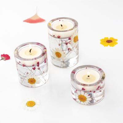 China Free Sample 3d Crystal Cylinder Viable Tea Light Candle Holder Mold For Table Decoration Candle Holder Silicone Mold for sale