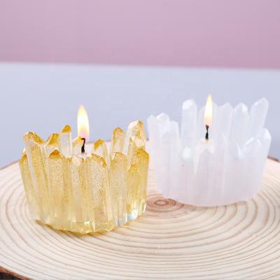 China Free sample Viable shape crystal silicone candle holder mold for making candle holder silicone mold tea light holder jewelry box for sale