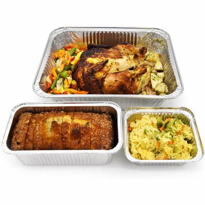 China Free Sample Eco-friendly Food Grade Disposable Aluminum Foil Pan 9x13 Container Caterer For Food Foil Trays for sale