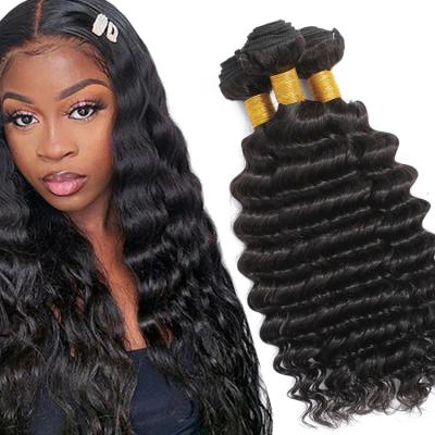 China Cheap Sale Silky Straight Deep Wave Bundles Crochet Braid Extensions 100% Curly Virgin Hair for sale