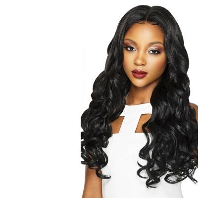 China Big Current Brazilian Deep Wave Human Body Wave 26 Inch Yaki Lace Band Full Hair Transparent Synthetic Wigs 150 Density for sale