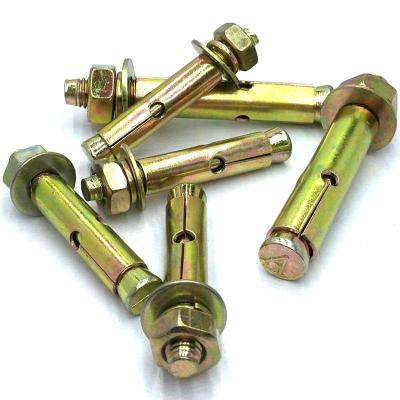 China Machinery Yellow zinc plated expansion screw boltYellow zinc plated expansion screw bolt hex concrete anchor bolt for sale