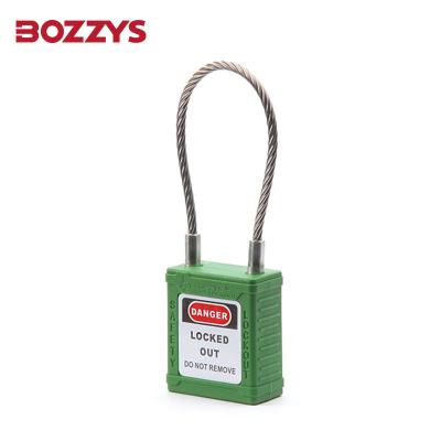 China Humanized Nylon Safety Lockout Padlocks Steel Wire Shackle Padlock for sale