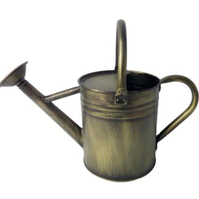 China Small 2.4L Fixed Handle Antique Metal Brass Watering Can for sale