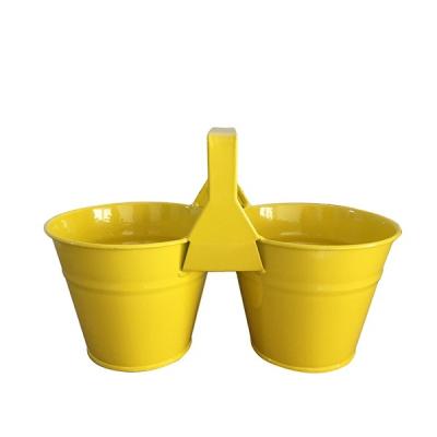 China Asian Zen Mini Tools 2 Round Metal Flower Pot Sets for sale