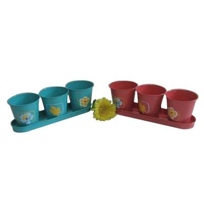 China CLASSIC Mini Zinc Painted Garden Flower Pot for sale