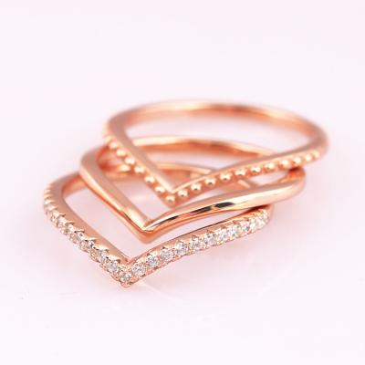 China Adodo Silver Jewelry Maker 925 Sterling Silver Rose Shiny Beaded Shimmer Wish Ring for sale