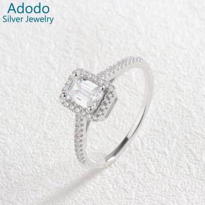 China 2020 New Product Fashion Silver Jewelry White Zircon Stones 925 Sterling Silver Jewelry Women Diamond Ring for sale