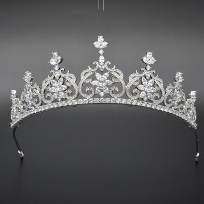 China Wholesale Custom Engraved Brass Or Silver Environmentally Friendly Jewelry Pageant Princess Adjustable Tiaras for sale