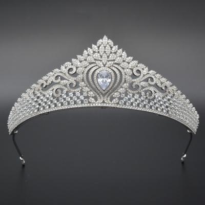 China Fashion heart layer design rhinestone diamond tiara jewelry miss world pageant crowns, tiaras and crowns wedding for bride for sale