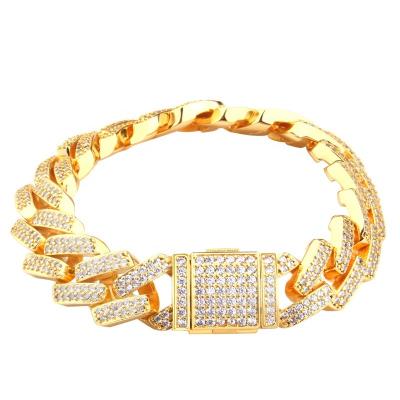 China Long Color Keeping Fashion Design Gold Plated Rhombus Crystal Diamond Double Rows Bracelets Jewelry for sale