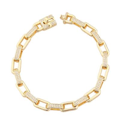 China Long Color Keeping New Arrival Fine Jewelry High Polish Iced Out Cuban Link Bracelets for sale