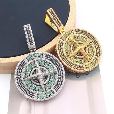 China Long Color Keeping Unique Hip Hop Jewelry Personalized Compass Necklace Pendant For Men And Women for sale