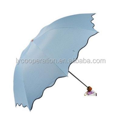 China Polyester Cabin Hongda Dot Sun Small Umbrella Four Fold Anti-UV Protected Parasol for sale