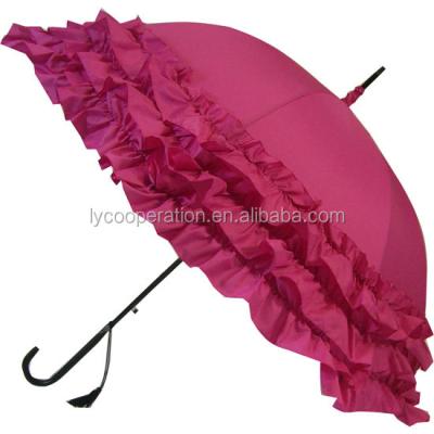 China 190T nylon fabric umbrella with frills for sale