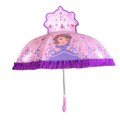 China Safety Minimalist Wholesale Cheap Animal 3D Cartoon Umbrella Kids Straight Shape Umbrella for sale