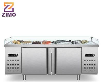 China Single-Temperature Hot Selling Fish Seafood Supermarket Showcase Meat Cooler Display freezers for sale