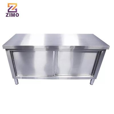 China Modern Simple Commercial stainless steel kitchen cabinets with sliding door steel corner bench with drawers for sale