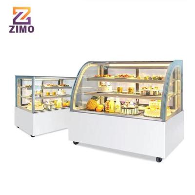 China Single-Temperature Bakery Curved Glass Refrigerated Drink Display Cake Refrigerator for sale