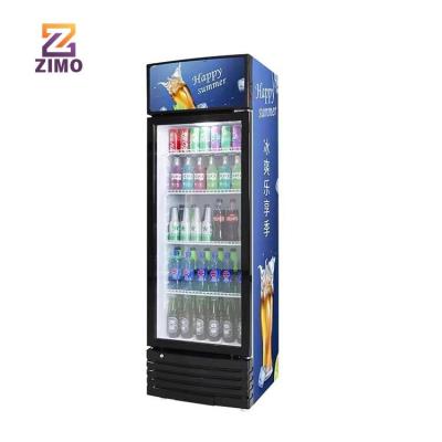 China Single-Temperature Commercial Convenience Store Upright Beverage Display Cooler Transparent Glass Door Refrigerator for sale