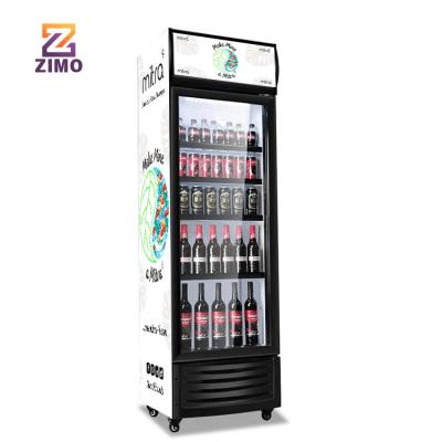 China Single-Temperature Display Refrigerator Upright Glass Door Cold Drink Beverage Fridge Display Refrigerator for sale