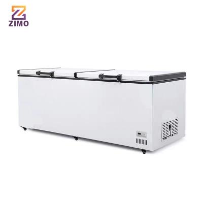 China Single-Temperature Large Capacity Freezers Restaurant Horizontal Freezer Supermarket Frozen Meat Deep Freezer for sale