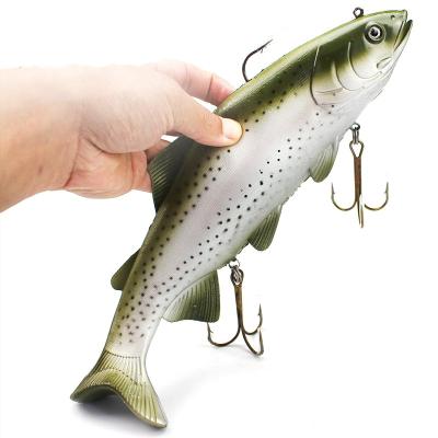 China Artificial Peche Swimbait Crank Bait PESCA Accessories 30cm Sea Big Size Simulate Soft Fishing Lure WHSF01 for sale