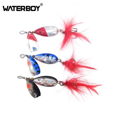 China Factory Direct Amazon Iscas Artificiais Metal Fish Lures 5cm 5cm Saltwater 4.8g Bass Carp Fishing Tackle Hard Spoon Spinner Lure Metal Bait for sale