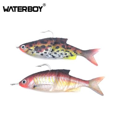 China Factory Direct Soft Artificial Bait Lure Peche Multi Section Slip Swimbait PESCA Accessories 7cm Soft Fishing Lure 4.6g for sale