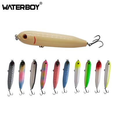 China WATERBOY New Arrival 10cm Big Lie 20g Plastic Plopper Hard Lure Dog Trout Fishing Pencil Floating Bait Walking PESCA for sale