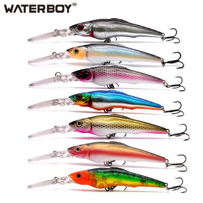 China WATERBOY Fishing Lure Making Deep Wobbler Swimming PESCA Artificial Bait Minnow WT-DM05 9cm 12g 3D Gill Fat Belly Long Lip for sale