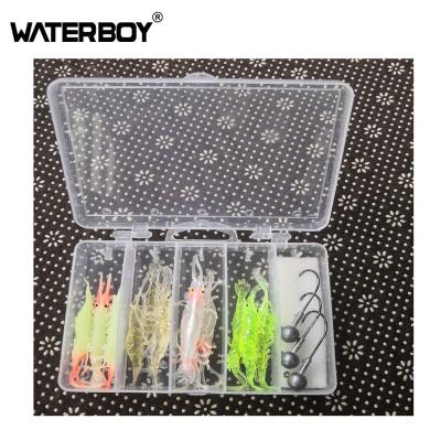 China Soft Rubber Factory Direct Kit Accessories Freshwater Soft Bait Fish Tackle 6.5cm Shrimp 1g Artificial Lure Bait Set for sale