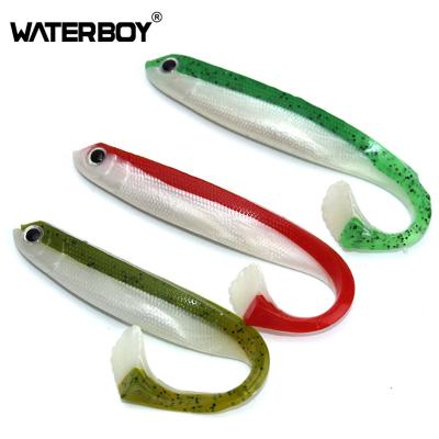 China WATERBOY Menhaden Easy Soft Lure Groundbaits 12.5g 15cm Fishing Lure Lure T Tail Wobblers Shad Double Color Silicone Bait SC-SB1043 for sale