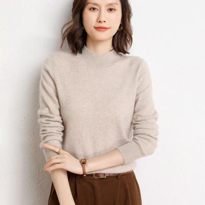 China Anti-wrinkle Women's Solid Color High Collar Soft Pullover Half for sale