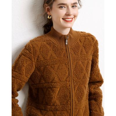 China Anti-Wrinkle Women's Solid Sweater Embroidered Cardigan for sale