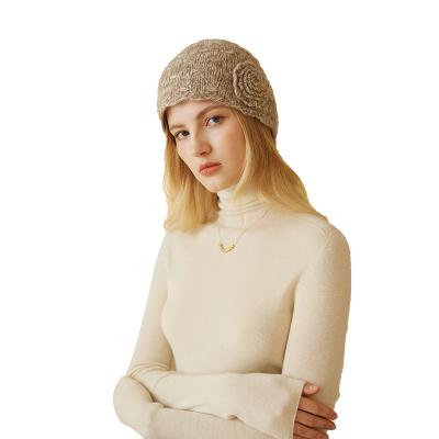 China Bearing Heat Preservation 2023 Warm Selling Handmade Knitted Cashmere Hats For Women Thermal Hat Winter Warm Comfortable Designer Hat Popular for sale