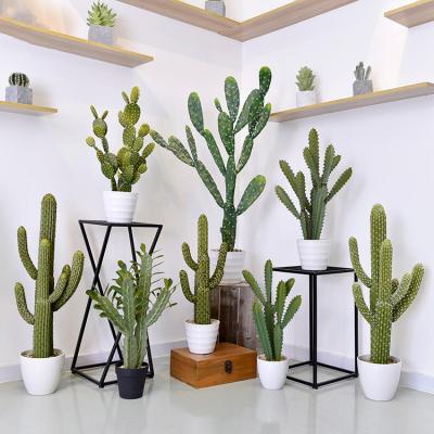 China Eco-friendly Artificial Plant Wholesale Artificial Cactus Plants GX Materials Succulent Cactus For Indoor Outdoor Decoration With Pot for sale