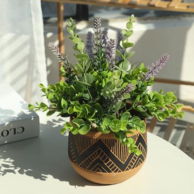 China Small Lavender Minimalist Artificial Flower Faux Flower Artificial Flower Plant Decorative Potted Lavender for sale