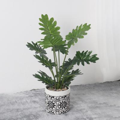 China Large Minimalist Artificial Fake Plant Bonsai Tree Philodendron for sale