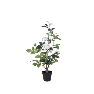 China Eco-friendly Artificial Rose Plants Gardening Tree Rose Tree Plant Japanese Silk Rose Artificial Fake Rose Plants Gardening for sale