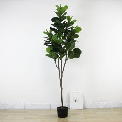 China Large Large Indoor Outdoor Rubber Minimalist Near Natural Artificial Potted Banyan Oak Foliage Bonsai Ficus Fake Fig Tree For Sale for sale