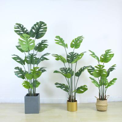 China Wholesale 70Cm Artificial Fake Aurea Albo Variegata Deliciosa Plant Monstera Tree Small Real Fake Decor Minimalist Touch for sale