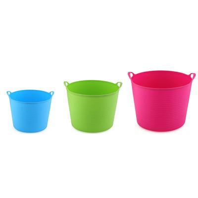 China LXB-001 12L Sustainable High Quality LDPE Material Movable Colorful Cute BASKET Without Lid for sale