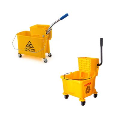 China Sustainable 20L Cleaning Plastic Squeeze Broom Bucket With Presser for sale