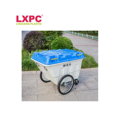 China Sustainable Outdoor Large Container Trolley Waste Recycling Plastic Street 400L Cart for sale