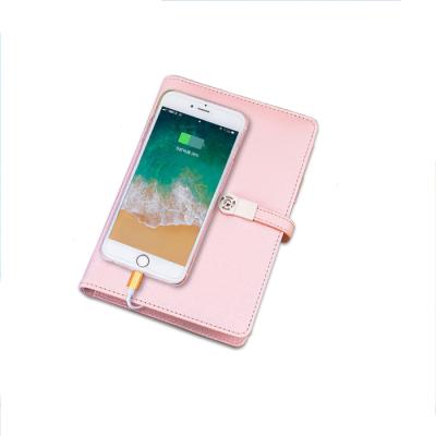 China Hardcover Business Style Notebook A6 Anti-lost Refilling Diary With Power Bank for sale