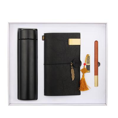 China Agriculture business and promotional gifts personalized gift water bottle and pen notebook flashdrive set for sale