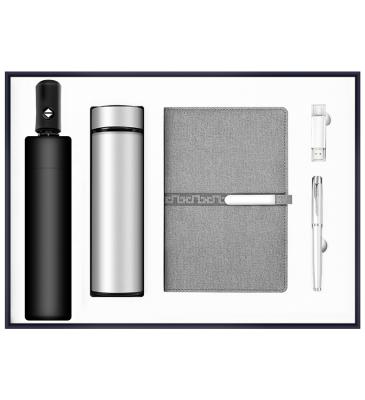 China The new 2021 agriculture gift set design notebook and vacuum cup luxury square corporate gift with gift box for sale